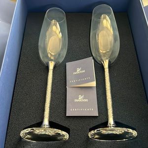 Swarovski Crystal Champagne Flutes